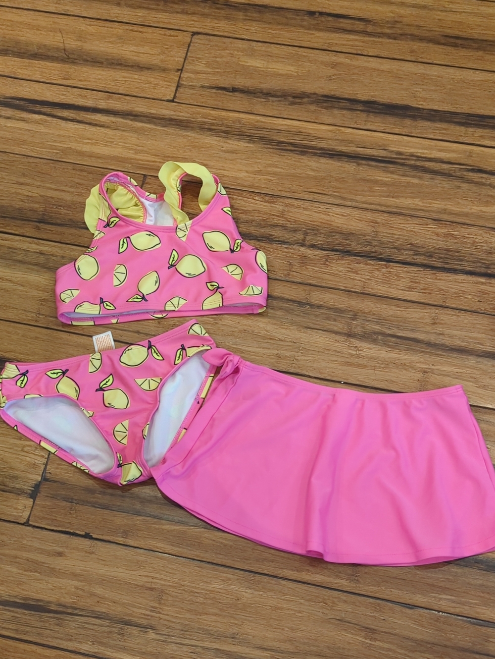 Cat & Jack Pink Lemon Print Swimsuit